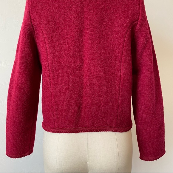 Vintage EUC 80’s CARROLL REED Wool Cropped Cardigan Sweater Small Red - Picture 11 of 16